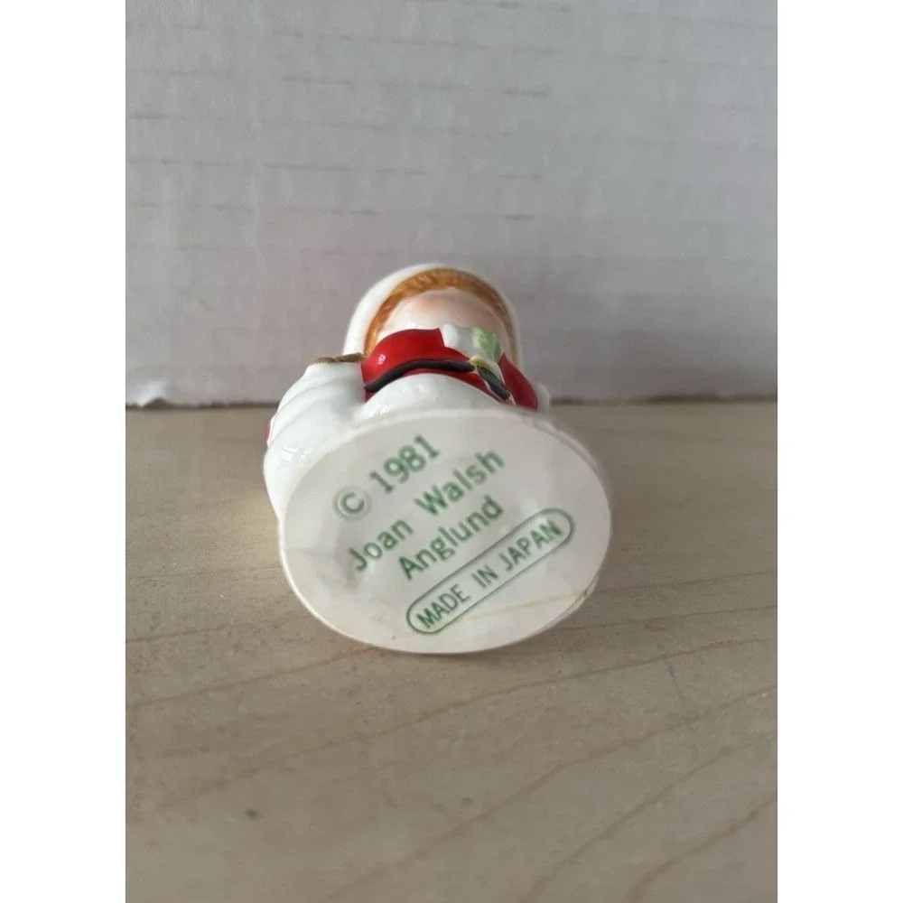 Vtg Joan Walsh Anglund Christmas Ornament Santa Boy with Toy Sack 1981